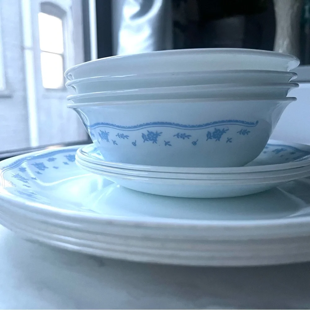 Corelle By Corning Morning Blue 11 Piece Set Vintage 70s VTG